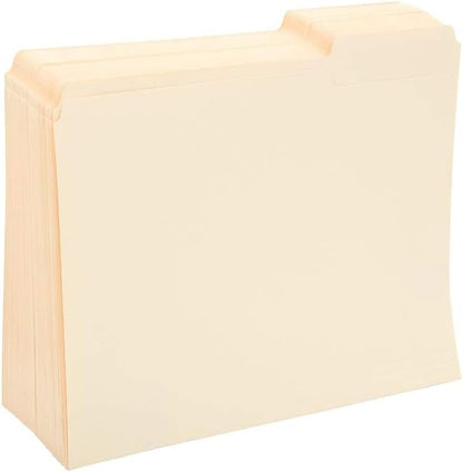Staples File Folders, Letter Size, 1/3‑Cut Right‑Position Tabs, Manila, Durable Paper Stock, 100/Pack