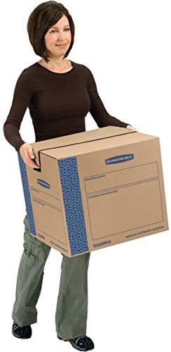 Bankers Box Large Prime Moving Box 6 Pack, Reinforced Handles, Tape-Free Assembly, Attached Lid, 18-in x 18-in x 24-in (0062904)