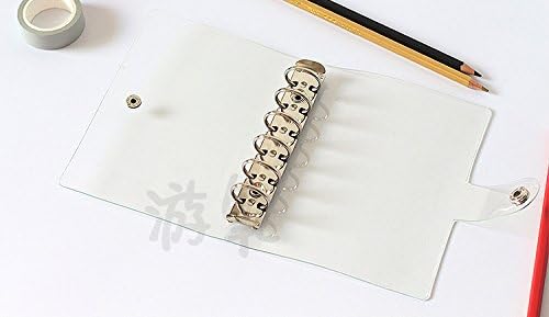 A6 A5 6-Holes Colorful PVC Cover Round Ring View Binder with Snap Button Closure File Folder for Loose Leaf Sheet Protectors Notebook Refill (Pink Daisy, A5 Mini Set) - Colors A