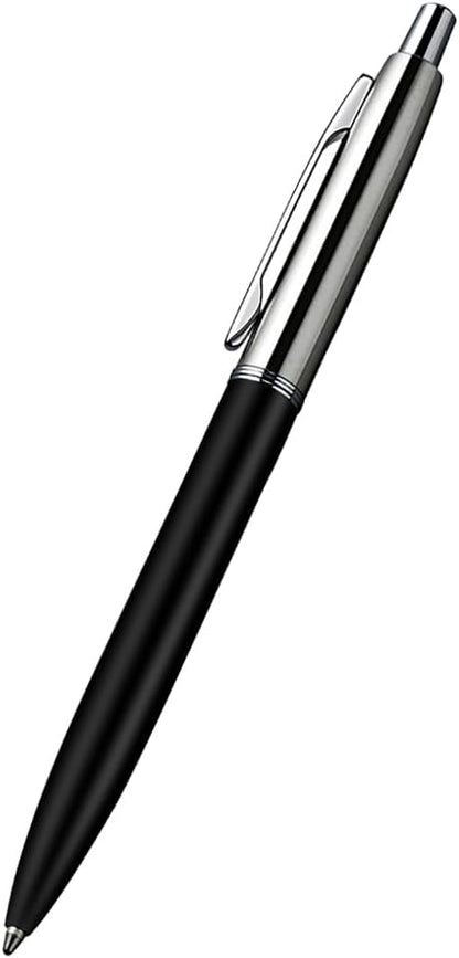 ChaoQ 3 Pcs Retractable Metal Ballpoint Pens, for Gift, Business, Office, 1.0mm Medium Point Black Ink, 6 Extras Replaceable Metal Refills - Stainess Steel