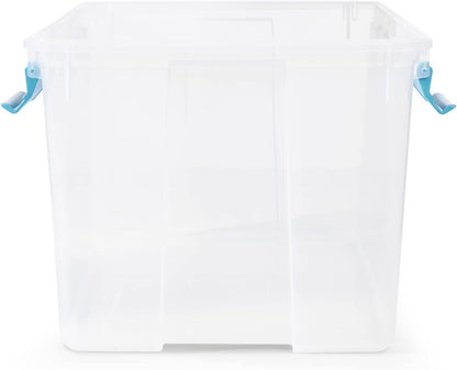 Sterilite 4-Pack Gasket Box, Weather-Resistant Storage Bins with Latching Lids, 32 Quart - Heavy-Duty Organizing Containers for Closet, Bathroom, and Office