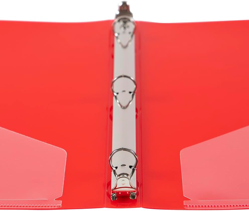 JAM PAPER Plastic 0.75 inch Binder - Clear 3 Ring Binder - Sold Individually