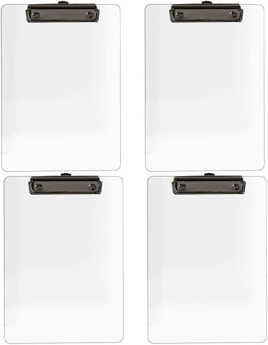 JIARI 2 Pack Clear Acrylic Office Clipboard A4 Letter Size 8.6" x 12.2" (Gold)