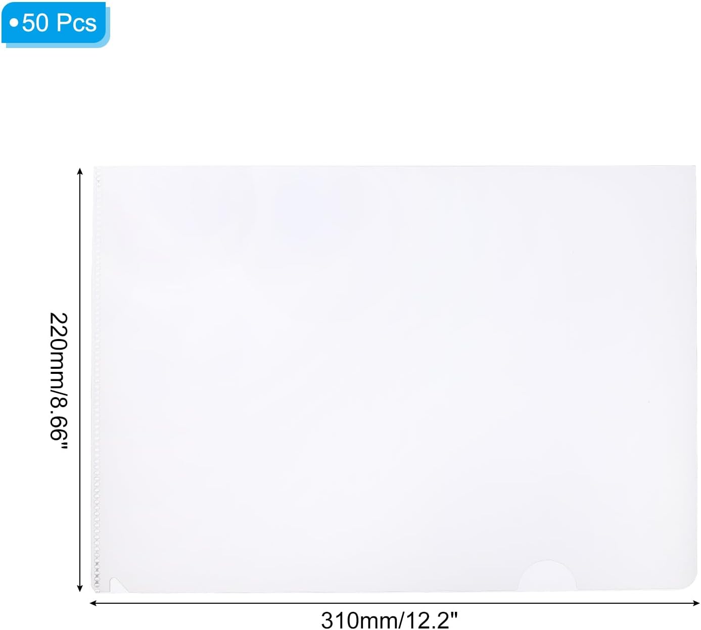 PATIKIL L Type Folders 50 Pack A4 Plastic File Project Pockets Clear Paper Document Jacket Sleeves for Office, Orange