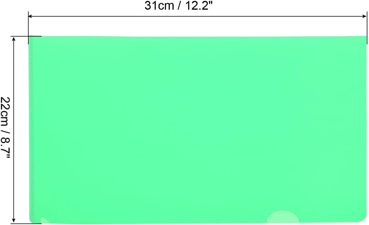 PATIKIL l Type Folders 36 Pack A4 Plastic Clear Document Folder File Jacket Sleeves Project Pockets, Green