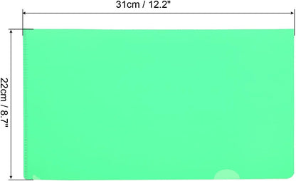PATIKIL l Type Folders 36 Pack A4 Plastic Clear Document Folder File Jacket Sleeves Project Pockets, Green