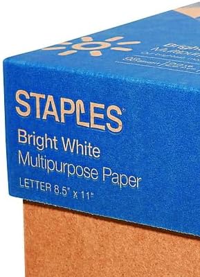 Staples 8.5-Inch x 11-Inch Multipurpose Paper 22 lbs 98 Brightness 500/RM 10 RM/CT