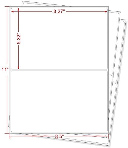 MFLABEL Half Sheet Shipping Labels - 200 Self Adhesive Sticker Sheets for Laser & Inkjet Printers, Waterproof & Smudge-Free, with 12 Free Fragile Labels for Packaging, Shipping and Crafting - Colors A