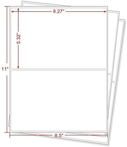 MFLABEL Half Sheet Shipping Labels - 200 Self Adhesive Sticker Sheets for Laser & Inkjet Printers, Waterproof & Smudge-Free, with 12 Free Fragile Labels for Packaging, Shipping and Crafting - Colors A