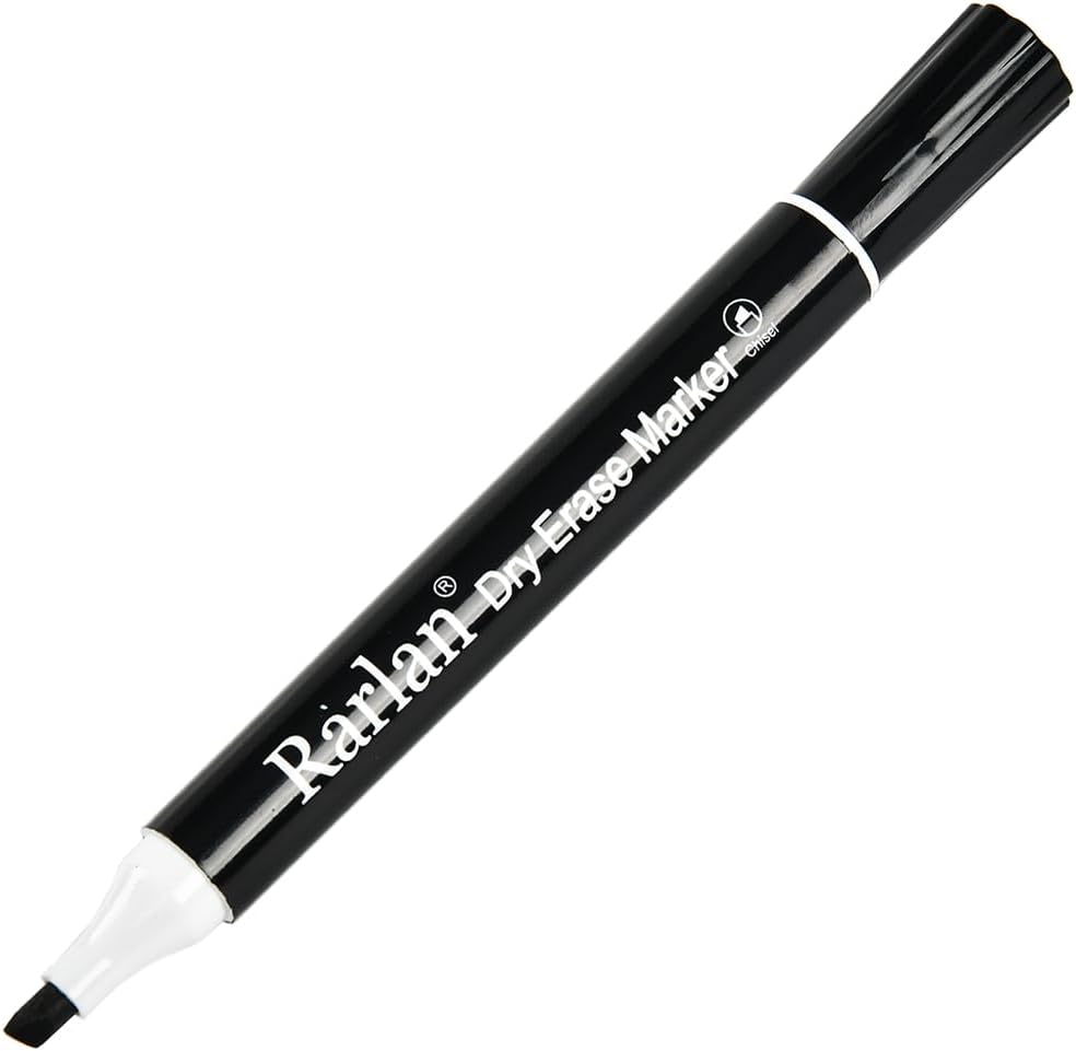 Rarlan Dry Erase Markers Bulk, Chisel Tip, Black, Whiteboard Markers, 72 Count Bulk Pack