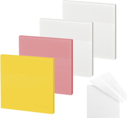 Transparent Sticky Notes - 3x3 inch Clear Sticky Notes Waterproof Self-Adhesive Translucent Sticky Note Pads for Books Annotation, See Through Sticky Note (200 Sheets)