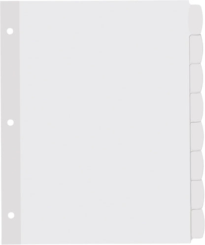 Avery Big Tab Printable White Label Dividers for 3 Ring Binders, 8 Tabs per Set, White, 120 Sets Total, Great for Office Supplies, School Supplies, Organizing, and More (6 Packs of 14435)