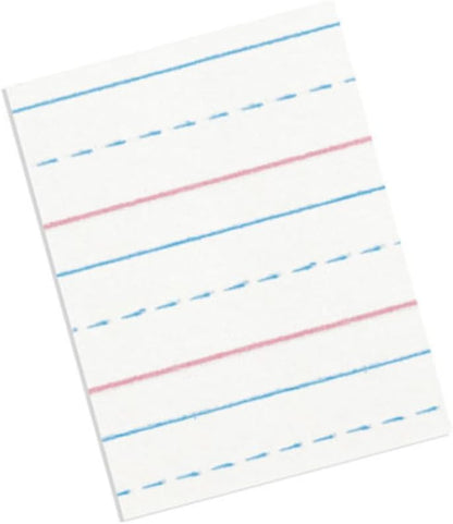 Pacon PAC2482 Multi-Program Ruled Handwriting Paper, 8" x 10.5", 40 Sheets, D'Nealian Grades 2-3 and Zaner-Bloser Grade 2, 0.5" Ruling, 0.25" Dotted Midline, 0.25" Descender Space