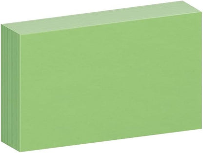 Oxford Blank Color Index Cards, 3" x 5", Green, 100 Per Pack (7320 GRE)