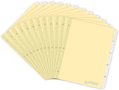 5-Tab Binder Dividers for 3 Ring Binder, Insertable Clear Big Tabs, Letter Size Paper Divider, 8.5 x 11 inch, 6 Sets (30 Dividers Total)