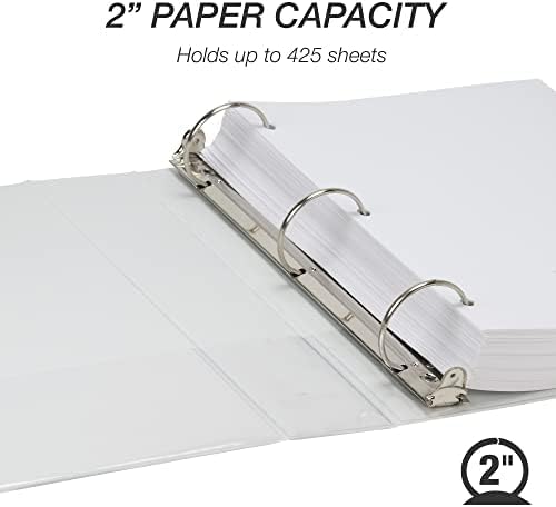 Samsill 1.5 Inch 3 Ring Binders, Economy Round Ring, Clear View Cover, 325 Sheet Capacity - for School, Home, Office - White, 4 Pack