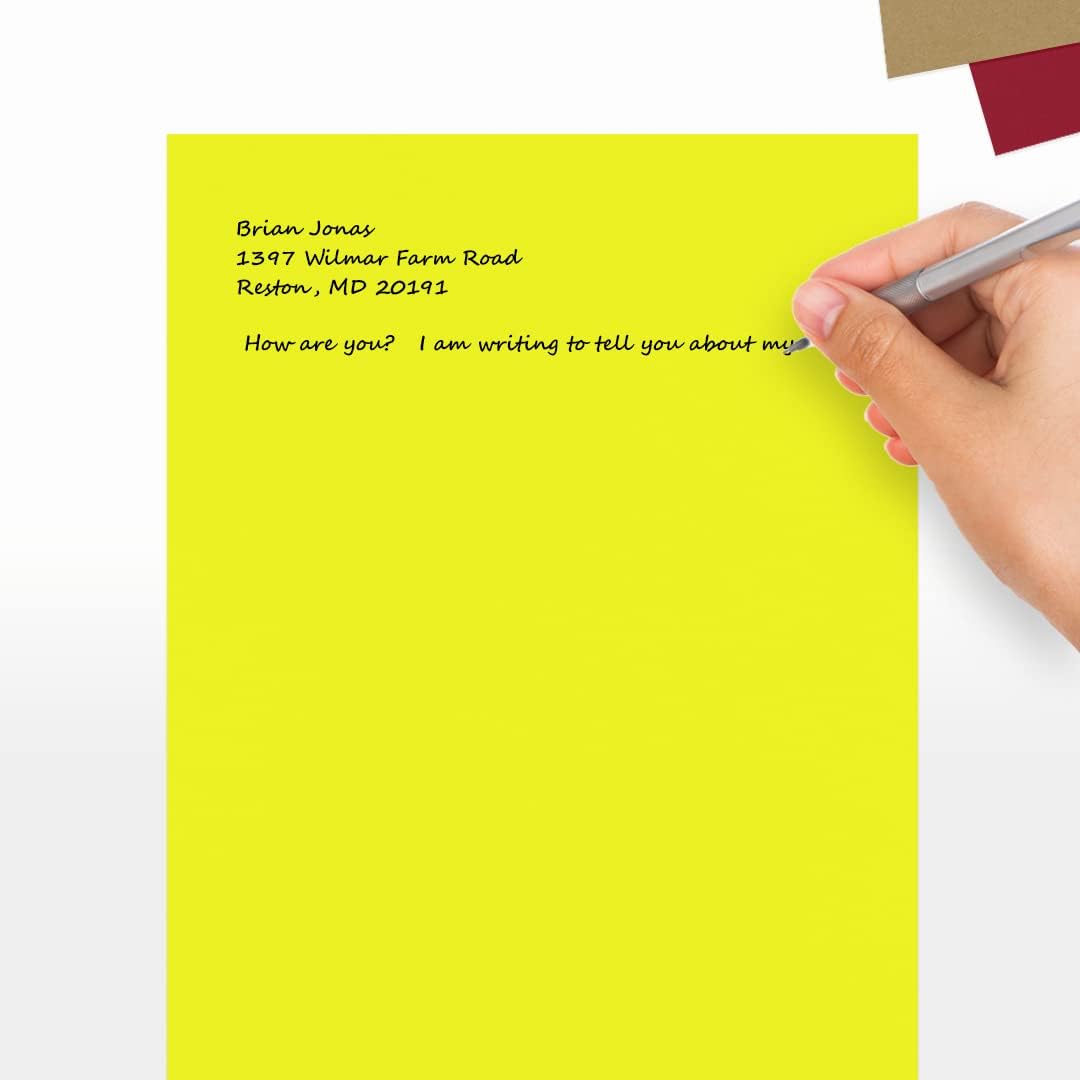 LUXPaper 8.5" x 11" Paper | Letter Size | Pastel Canary Yellow | 60lb. Text | 50 Qty
