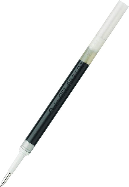 Pentel Energel 0.7 mm Deluxe RTX Liquid Gel Ink Pens, Metal Tip, Pack of 5 Black Pens with 3 Refills