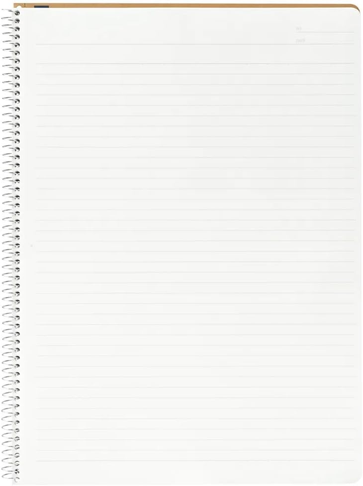 Maruman Spiral Note Basic Lined Notebook- A5, 8.31" x 6.26", 150 Sheets / 300 Pages, 6.5mm Narrow Ruled Journal, Perforated Pages & Wire-Bound to Lay Flat, Sturdy Kraft Cover, Made in Japan