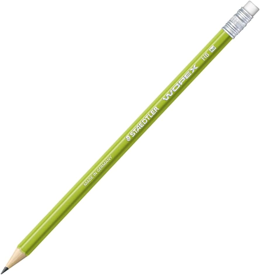 STAEDTLER WOPEX Pre-Sharpened #2 Pencils, Pack of 10 - Ergonomic Triangular Shape, Break-Resistant, Non-Slip Surface, Wood-Polymer, PVC-Free Eraser Tip