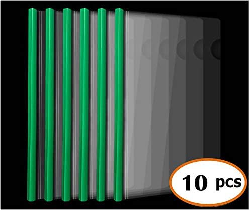 Plastic File Folder 10mm Sliding Bar Report Covers, 18C, 40 Sheet Capacity, Transparent Resume Presentation File Folders Organizer Binder for A4 Size Paper, 20 Pcs
