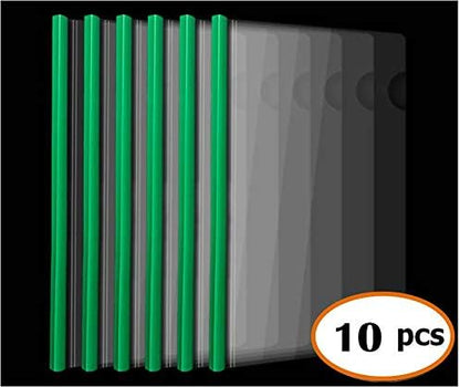 Plastic File Folder 10mm Sliding Bar Report Covers, 18C, 40 Sheet Capacity, Transparent Resume Presentation File Folders Organizer Binder for A4 Size Paper, 20 Pcs