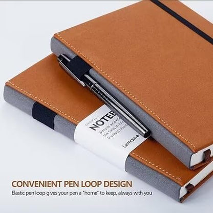 Lemome Grid Paper Notebook Hardcover Classic Notebook with Pen Holder - Page Dividers Presents 8.4 x 5.7 in