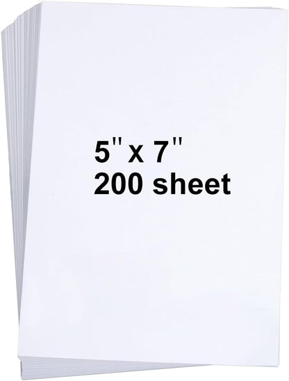100 Pieces 5" x 7" White Cardstock, Heavyweight Cardstock Sheets Blank Invitation Paper Greeting Cards Printable, 74lb Cover 200 GSM/White