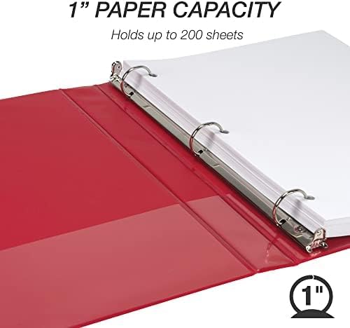 Samsill 1.5 Inch 3 Ring Binders, Economy Round Ring, Clear View Cover, 325 Sheet Capacity - for School, Home, Office - White, 4 Pack