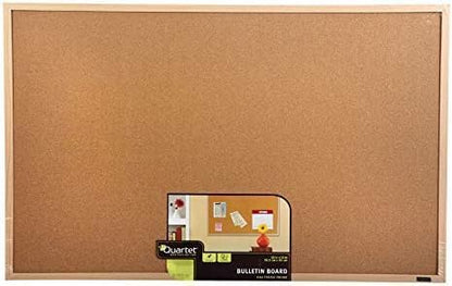 Quartet Cork Bulletin Board, Framed Corkboard, 2' x 3', Black Frame, Message Board, Vision Board (MWDB2436-BK)