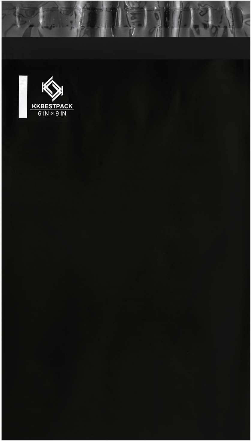KKBESTPACK 100 Large Poly Mailers 10x13 Shipping Bags for Small Business – Self Sealing Package Envelopes (10 x 13 Pack of 100, Black)