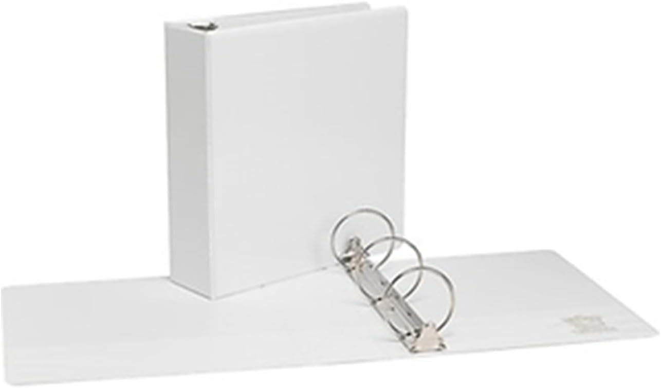 Staples Economy 1-Inch Round Ring Binder, Holds Up to 175 Sheets Each, 12-Pack, White, Lightweight Binders for School & Office