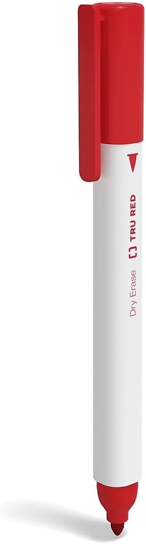 TRU RED Dry Erase Markers, Fine Tip, Assorted Colors, Low Odor, Erasable Whiteboard Markers, 36/Carton