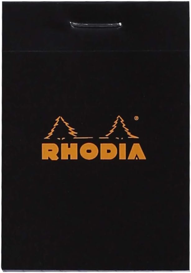 Rhodia 80 Sheet Graph Notepads, 4 by 6", Black