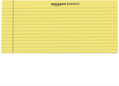 Amazon Basics Wide Ruled Lined Writing Note Pads with Sturdy Back, 8.5" x 11.75", Multicolor, 6-Pack, 300 Sheets, Perforated