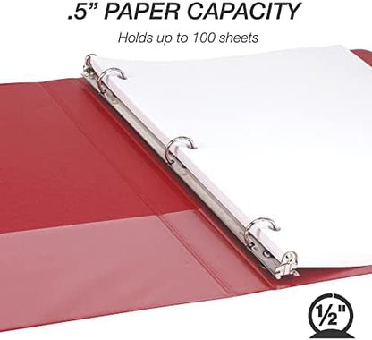 Samsill 1.5 Inch 3 Ring Binders, Economy Round Ring, Clear View Cover, 325 Sheet Capacity - for School, Home, Office - White, 4 Pack