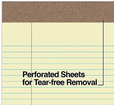 STAPLES Recycled Perforated Notepads, 8.5” x 11.75”, Narrow Ruled, Canary, 12‑Pack