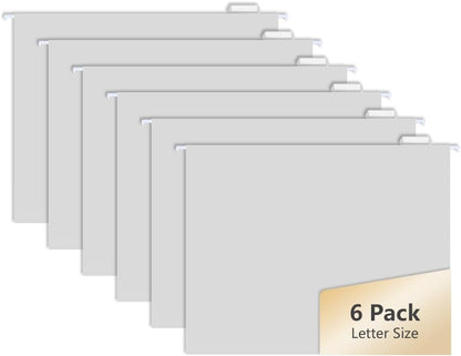 6pcs MagDurnus Hanging File Folders, Letter Size with 1/5 Adjustable Cut Tabs, Black, Decorative,Office Home Drawer,Desk and Cabinet Use