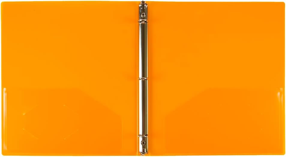 JAM PAPER Plastic 0.75 inch Binder - Clear 3 Ring Binder - Sold Individually