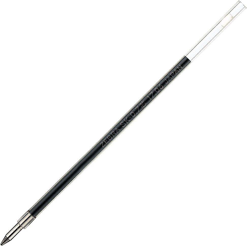 Zebra B-BR-6A-SK-R Clip-on Oil-Based Ballpoint Pen Refill, SK-0.7 Core, Red, 10 Pieces
