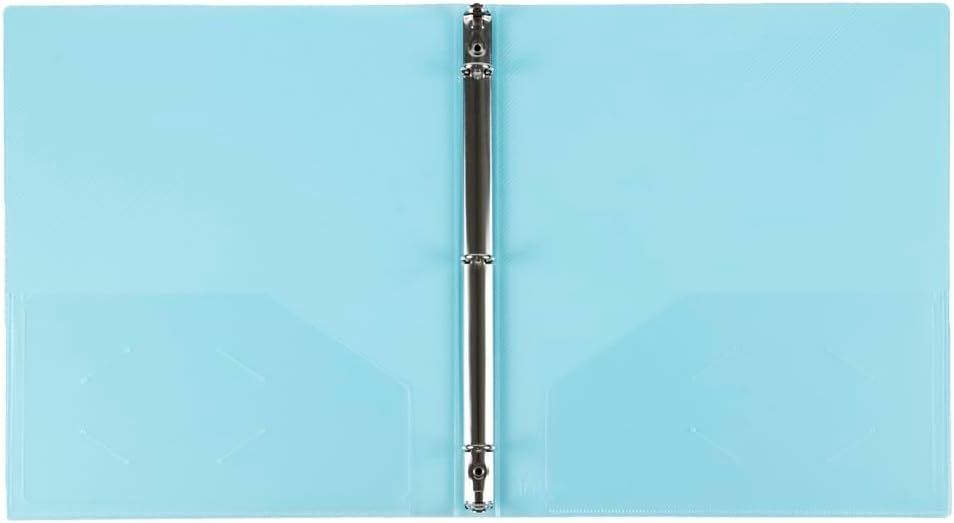 JAM PAPER Plastic 0.75 inch Binder - Clear 3 Ring Binder - Sold Individually