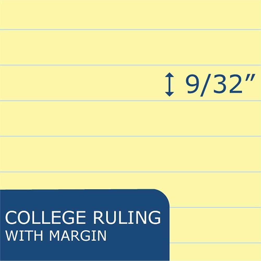 Roaring Spring Knee Pad College Ruled Extra Stiff Back Legal Writing Pad, 3 Hole Punched, 8.5 x "11.75" 100 Sheets, White