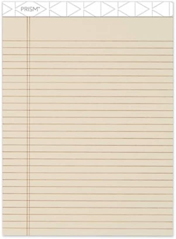 Tops Prism Writing Pads, 8-1/2" x 11-3/4", Legal Rule, Gray, Perforated, 50 Sheets, 12 Pack (63160)