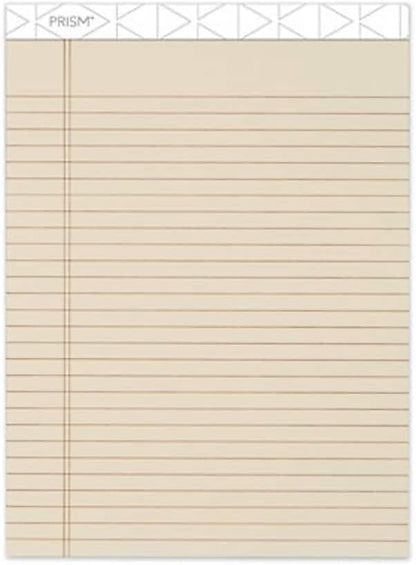 Tops Prism Writing Pads, 8-1/2" x 11-3/4", Legal Rule, Gray, Perforated, 50 Sheets, 12 Pack (63160)