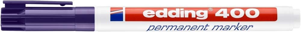 edding 400 Permanent Marker - Violet - 1 Pen - fine Round tip 1 mm - Waterproof, Quick-Drying, Smear-Proof pens - for Cardboard, Plastic, Wood, Metal, Glass and Fabric