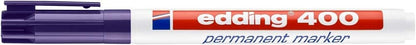 edding 400 Permanent Marker - Violet - 1 Pen - fine Round tip 1 mm - Waterproof, Quick-Drying, Smear-Proof pens - for Cardboard, Plastic, Wood, Metal, Glass and Fabric
