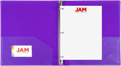 JAM PAPER Plastic 0.75 inch Binder - Clear 3 Ring Binder - Sold Individually