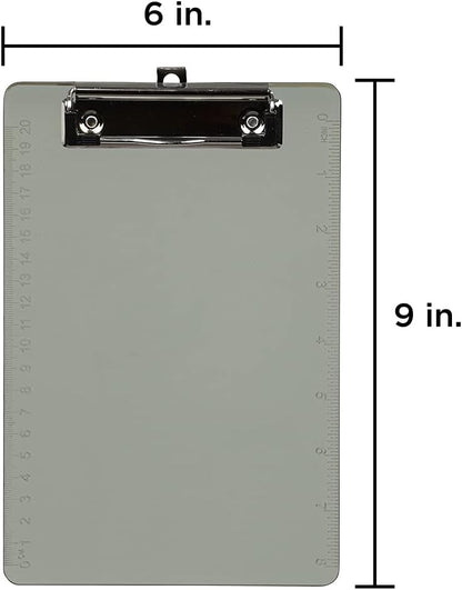 JAM PAPER Small Plastic Memo Clipboards with Low Profile Metal Clip - Mini (6 x 9) - Blue - Clip Board Sold Individually