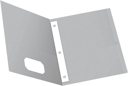 Oxford Two-Pocket Folders w/Fasteners, Red, Letter Size, 25 per Box (57711)