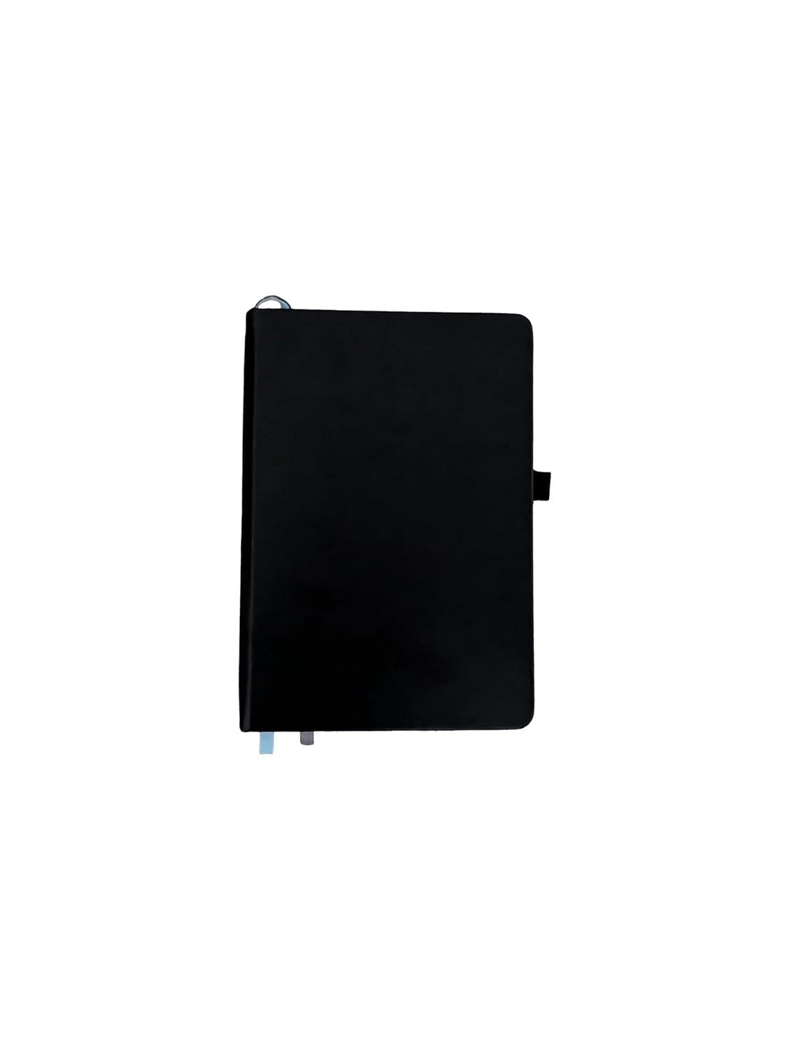 Classic Black A5 Hardcover Notebook - PU Leather Lined Journal for Men and Women - Professional Business Meeting Notepad for Work with Pen Loop, Elastic Closure and Ribbon Bookmark